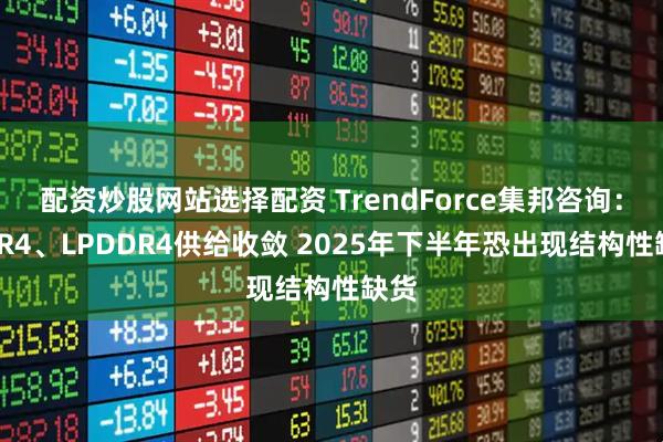 配资炒股网站选择配资 TrendForce集邦咨询：DDR4、LPDDR4供给收敛 2025年下半年恐出现结构性缺货
