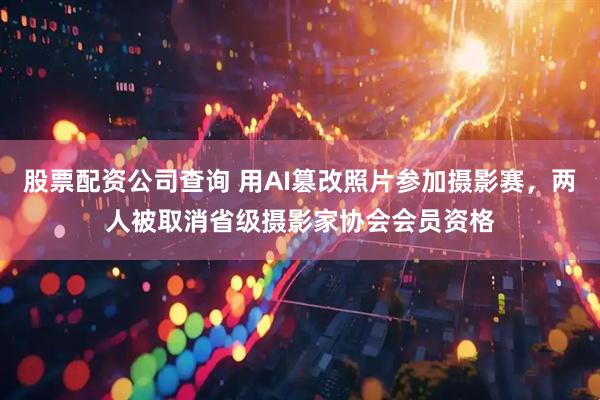 股票配资公司查询 用AI篡改照片参加摄影赛，两人被取消省级摄影家协会会员资格